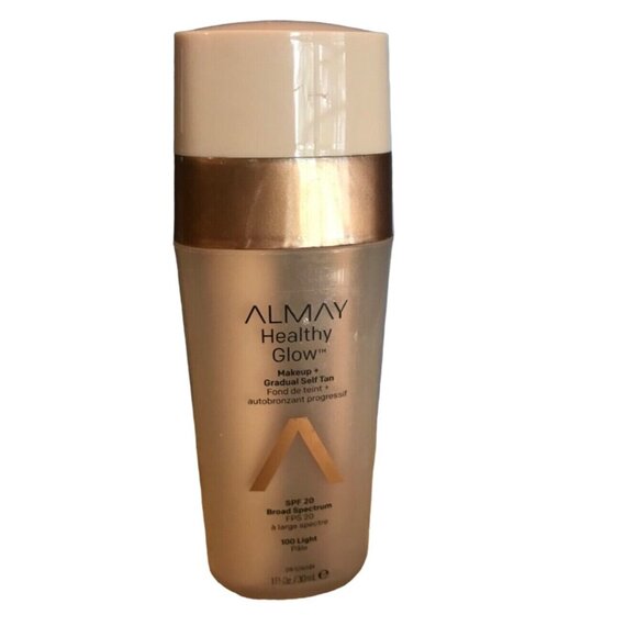 2 Almay Healthy Glow Makeup + Gradual Self Tan Light 100 SPF 20 Healthy Tanning - Picture 2 of 4